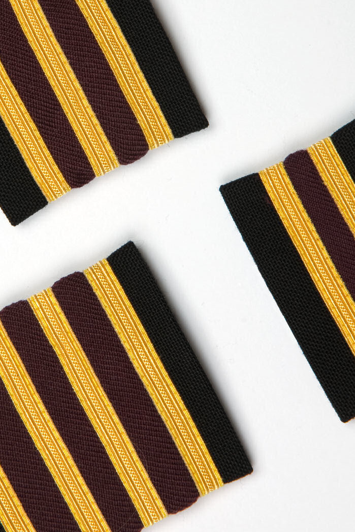  1 Pair 1/4" Gold on Purple Epaulettes For The Pilots Uniform