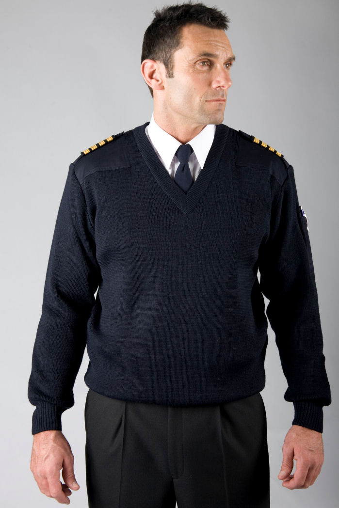 Navy Pilot Uniform Military Style Sweater 50% Wool 50% Acrylic.
